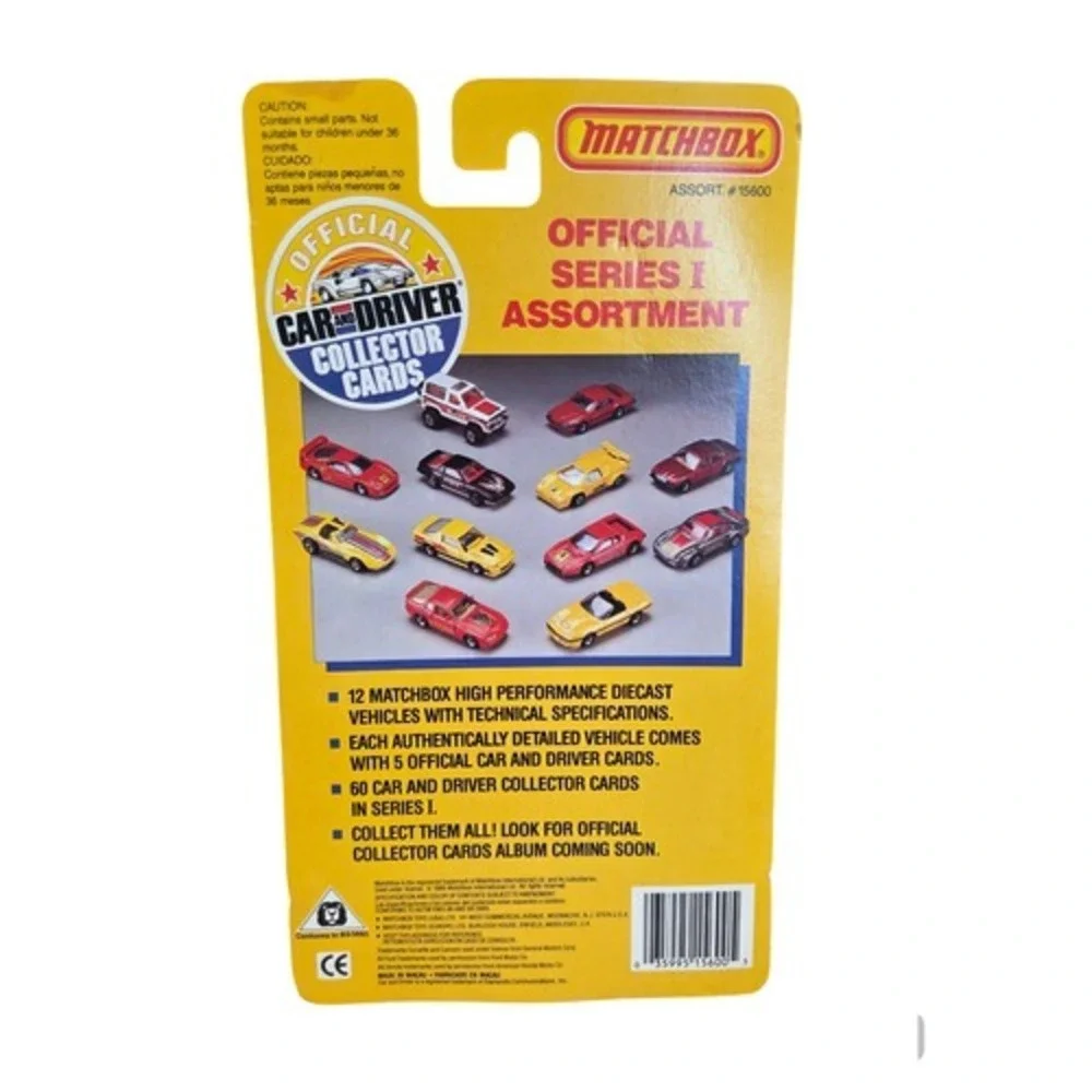 1989 Matchbox Car & Driver Ferrari Testarossa w/ Collector Card